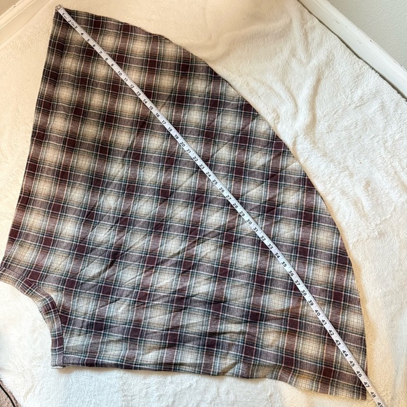 Vintage Casual Corner Brown Plaid Pleated Wool Blend Midi Skirt - Size 7/Small - Picture 11 of 11